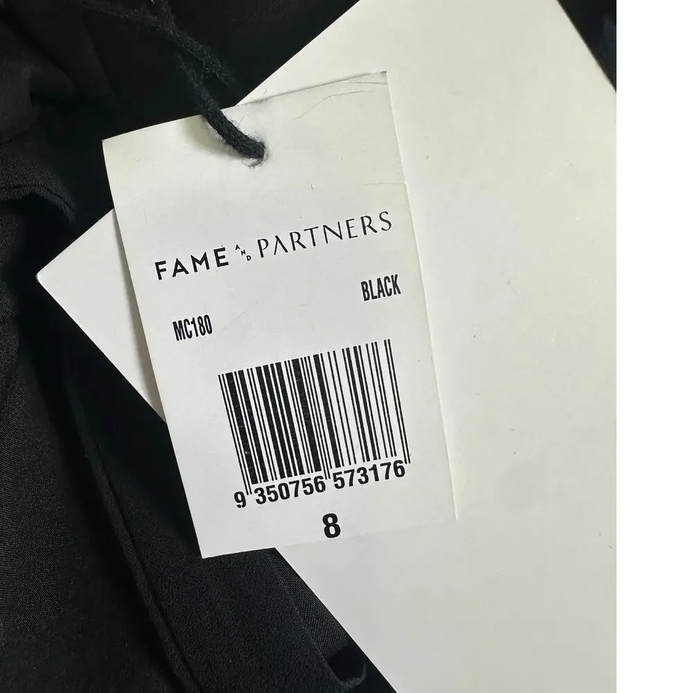 Fame and Partners MC180 Black Lace Bodice Maxi Dress Size 8 V Neck Formal NWT - Picture 10 of 13